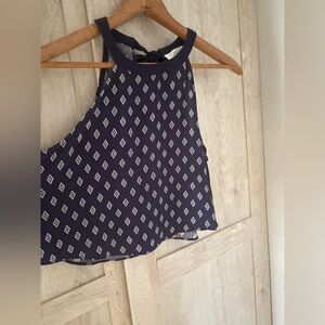 Forever 21 Dark Blue  Printed Crop Top